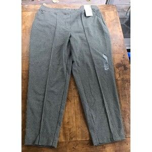 Nine West NWT Relaxed Crop Pull-On Pants Camel Houndstooth XL
